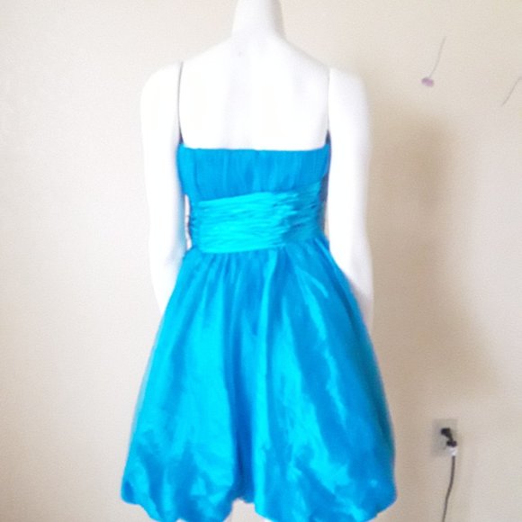Short Turquoise Prom Dress - Picture 5 of 7
